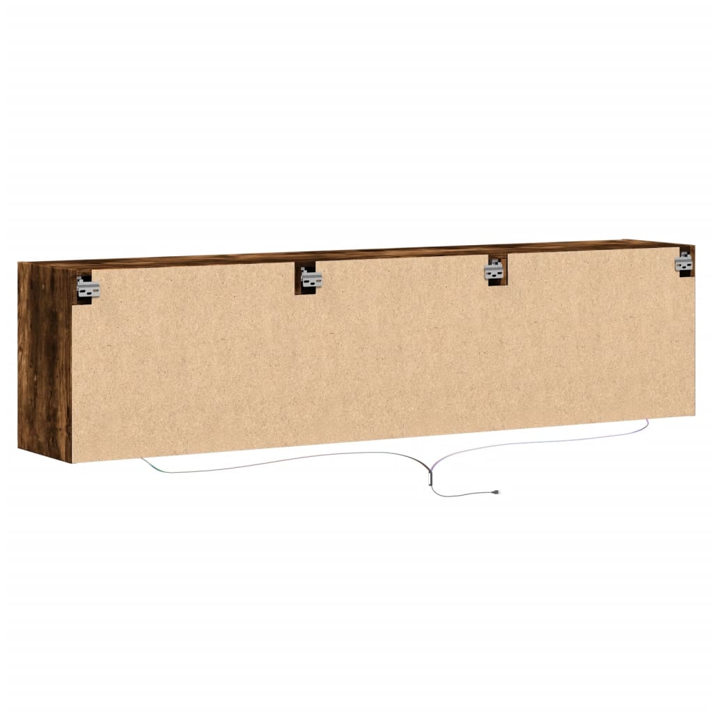 Tv-wandmeubel met LED-verlichting 180x31x45 cm gerookt eiken