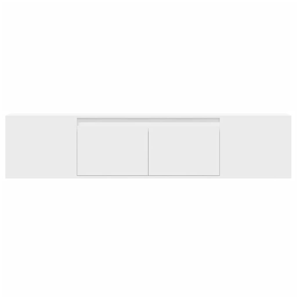 Tv-wandmeubel met LED-verlichting 180x31x39,5 cm wit