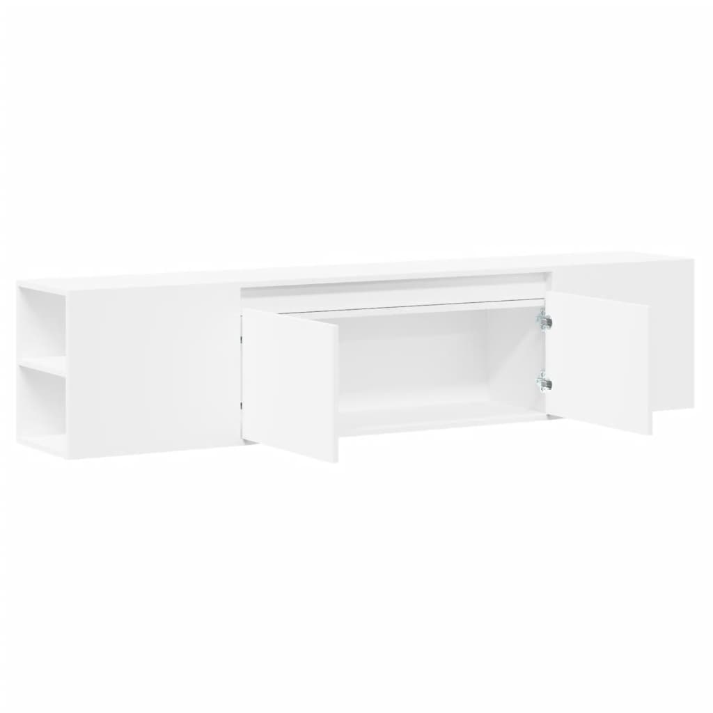 Tv-wandmeubel met LED-verlichting 180x31x39,5 cm wit