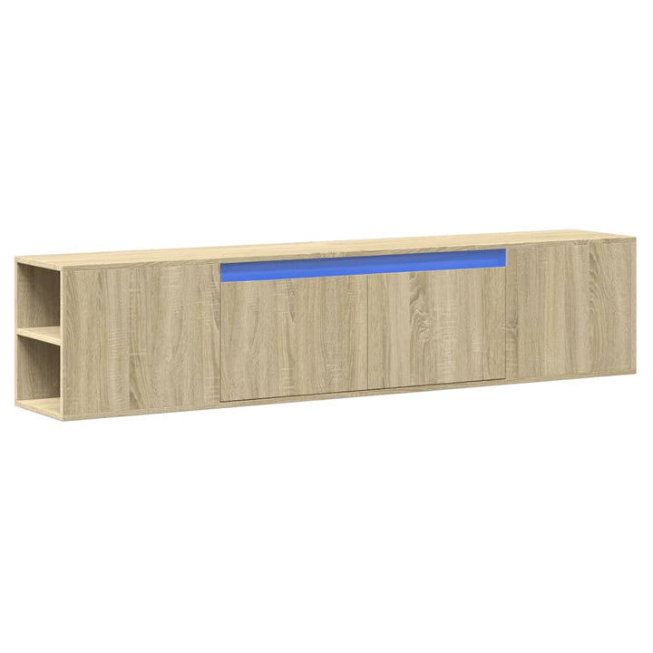 Tv-wandmeubel met LED-verlichting 180x31x39,5 cm sonoma eiken