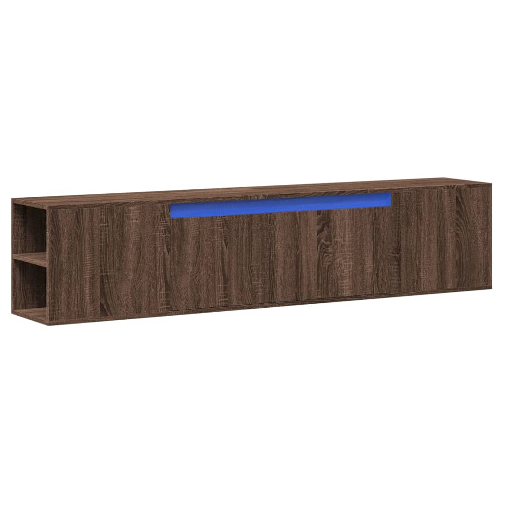 Tv-wandmeubel met LED 180x31x39,5 cm bruin eikenkleur