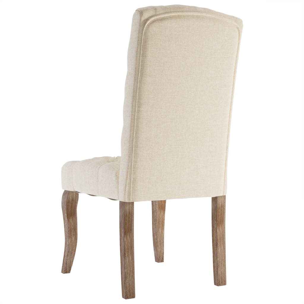 Eetkamerstoelen 4 st linnen-look stof beige