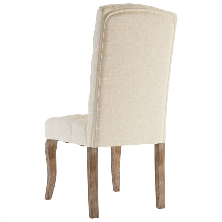 Eetkamerstoelen 4 st linnen-look stof beige