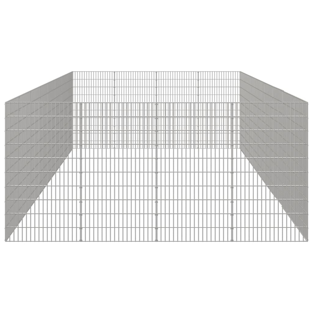 Dierenverblijf 24 panelen 54x100 cm gegalvaniseerd ijzer