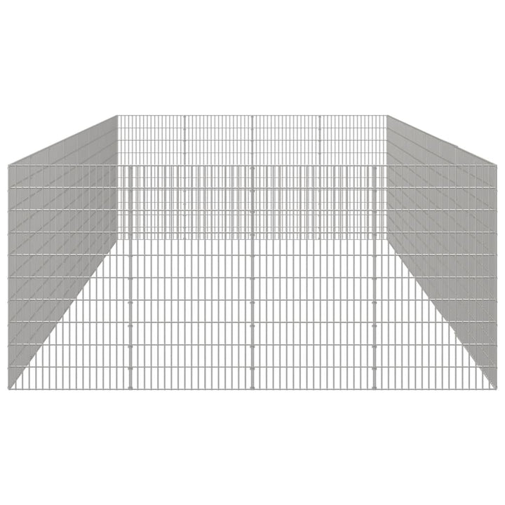 Dierenverblijf 24 panelen 54x100 cm gegalvaniseerd ijzer