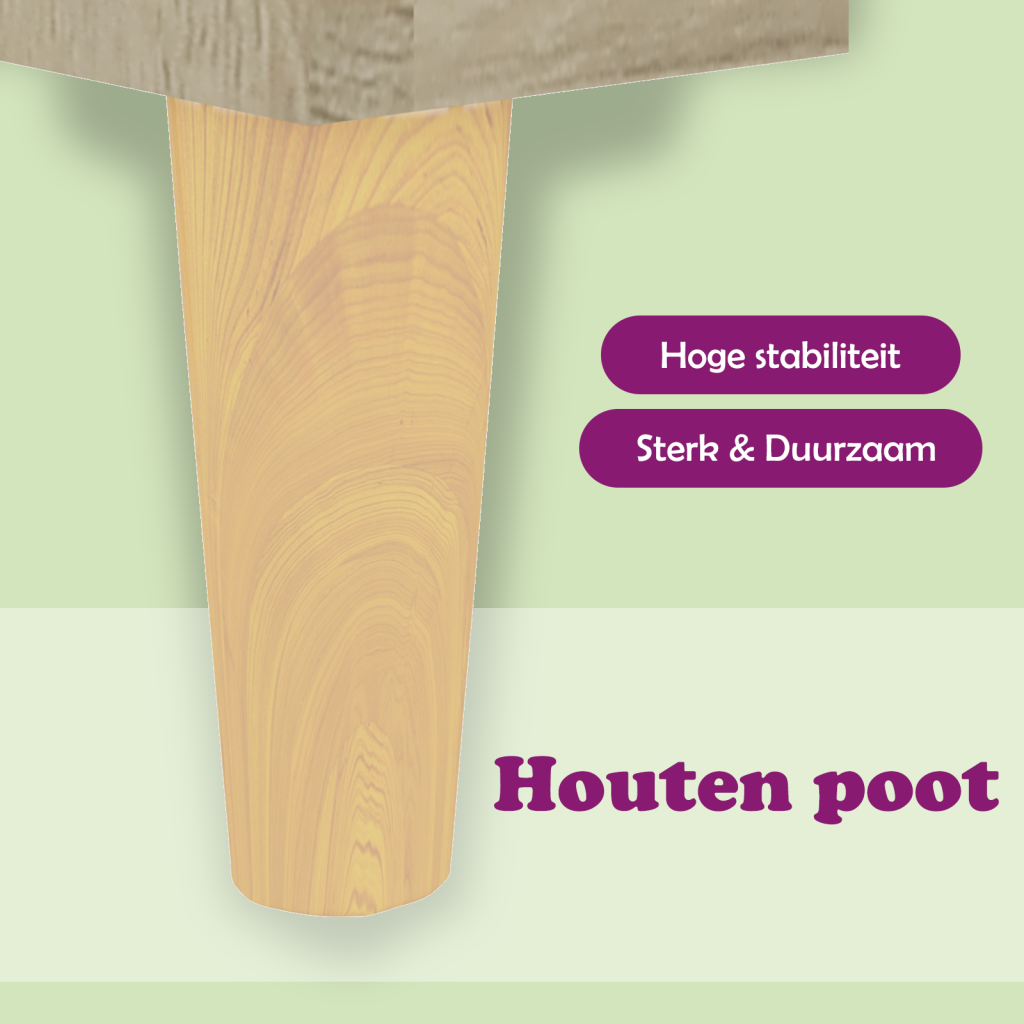 Nachtkastjes 2 st met houten poten 40x35x50cm sonoma eikenkleur