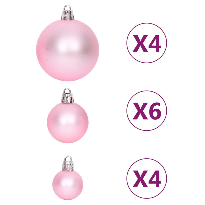 108-delige Kerstballenset wit en roze - Griffin Retail