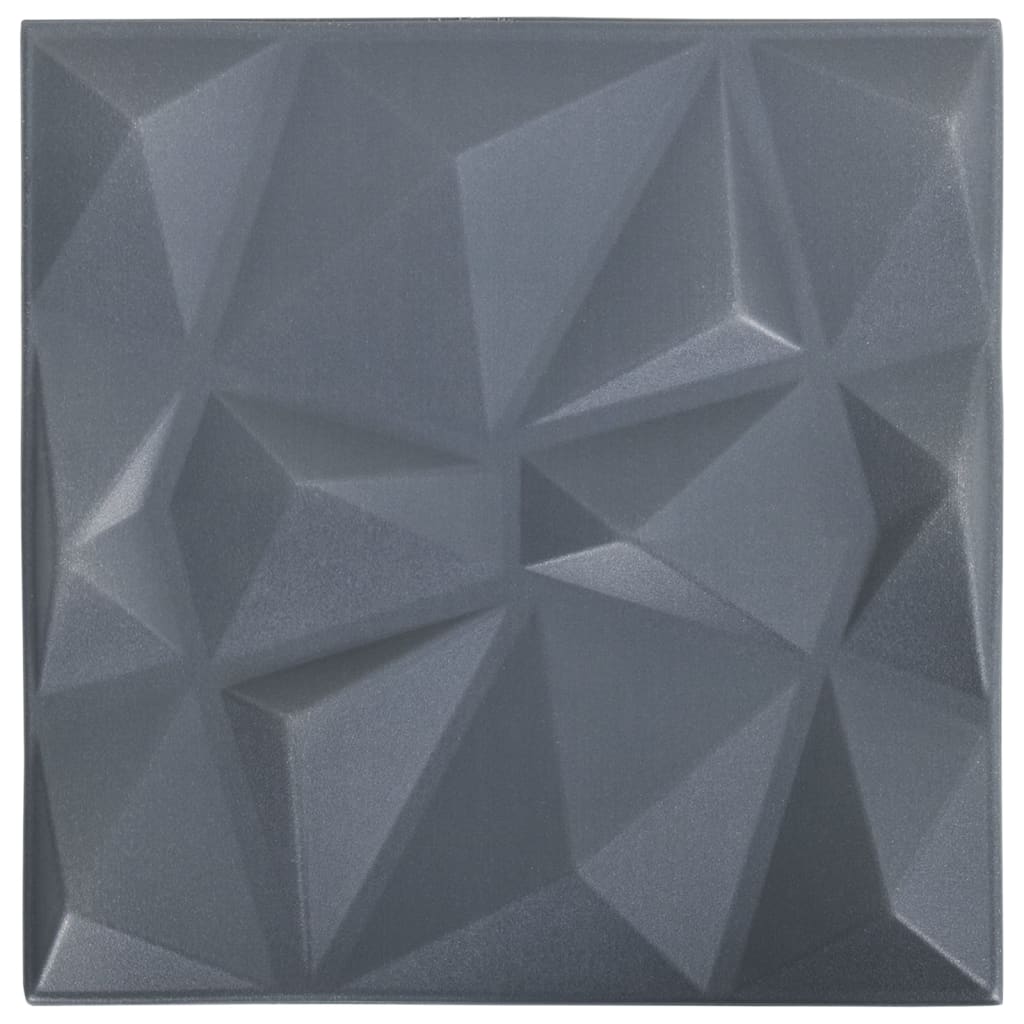 12 st Wandpanelen 3D 3 m² 50x50 cm diamantgrijs - Griffin Retail