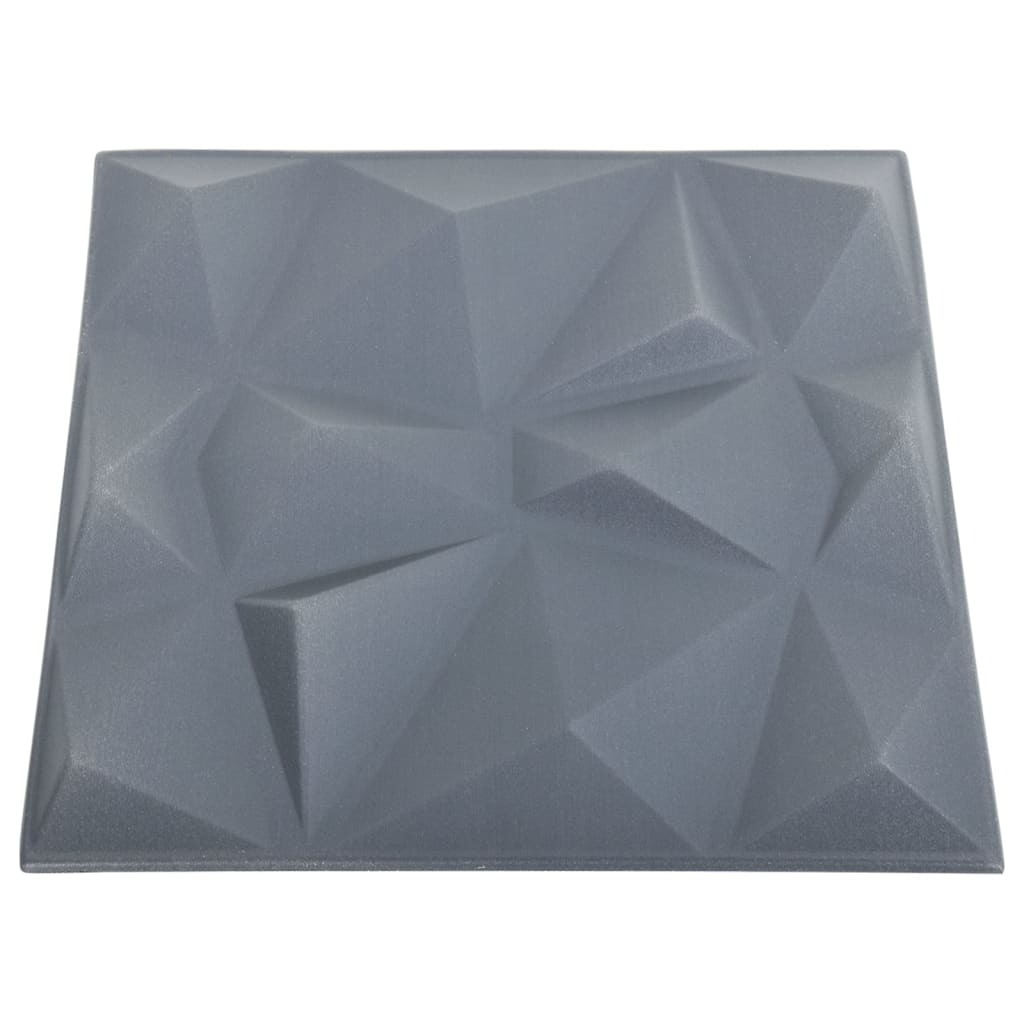 12 st Wandpanelen 3D 3 m² 50x50 cm diamantgrijs - Griffin Retail
