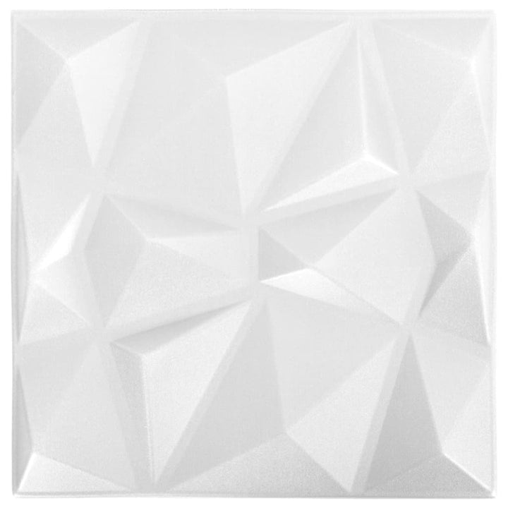 12 st Wandpanelen 3D 3 m² 50x50 cm diamantwit - Griffin Retail