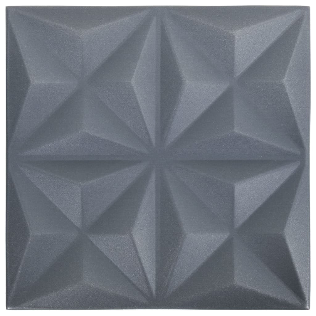 12 st Wandpanelen 3D 3 m² 50x50 cm origamigrijs - Griffin Retail
