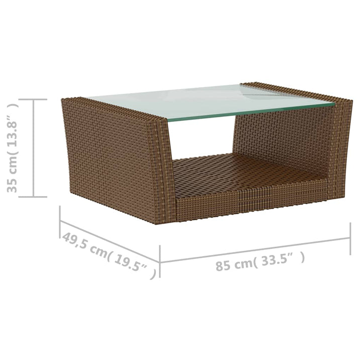 16-delige Loungeset met kussens poly rattan bruin - Griffin Retail