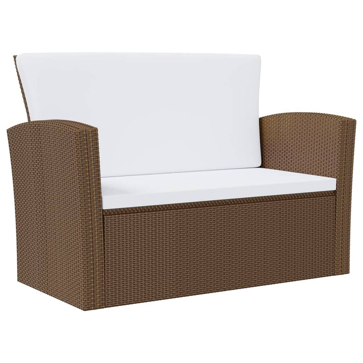 16-delige Loungeset met kussens poly rattan bruin - Griffin Retail