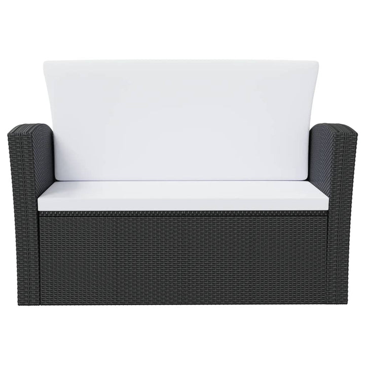 16-delige Loungeset met kussens poly rattan zwart - Griffin Retail