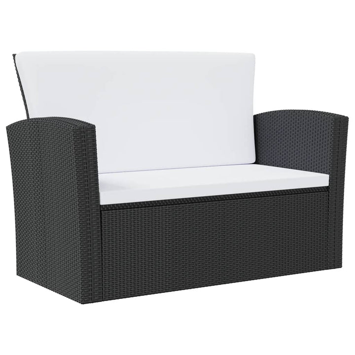 16-delige Loungeset met kussens poly rattan zwart - Griffin Retail