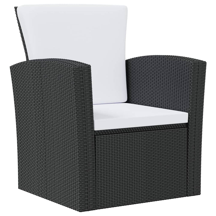 16-delige Loungeset met kussens poly rattan zwart - Griffin Retail