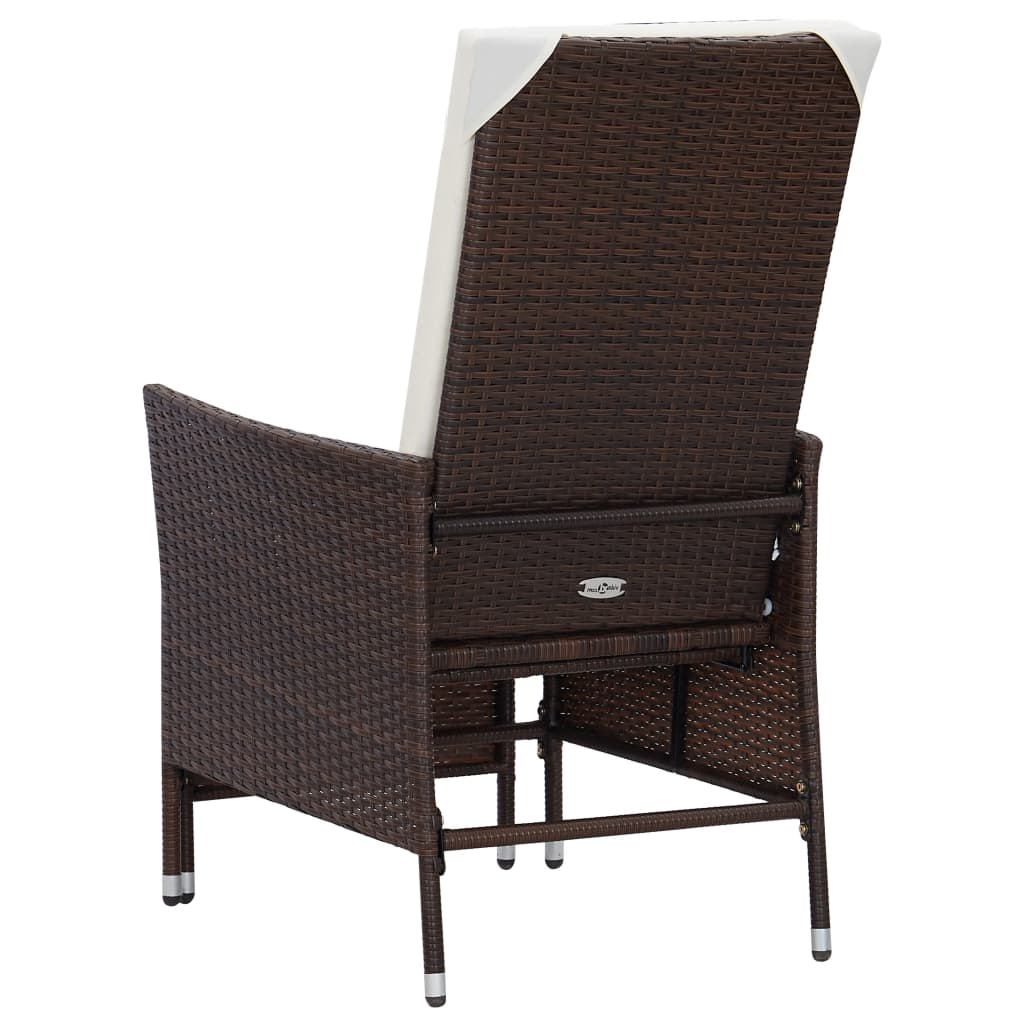 2-delige Loungeset met kussens poly rattan bruin - Griffin Retail