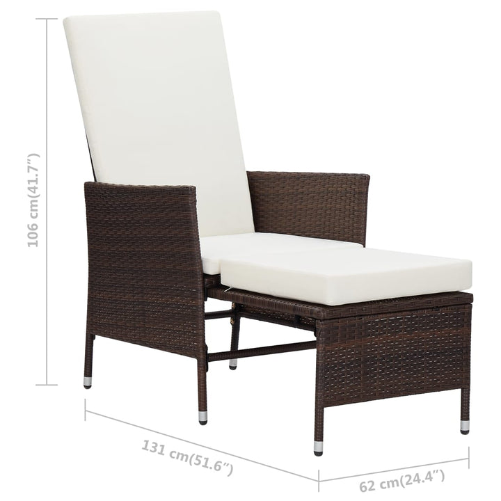 2-delige Loungeset met kussens poly rattan bruin - Griffin Retail