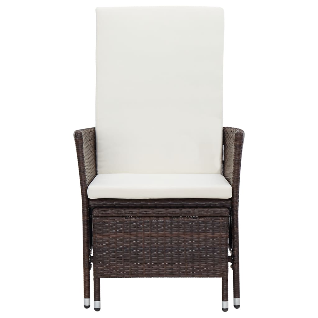 2-delige Loungeset met kussens poly rattan bruin - Griffin Retail