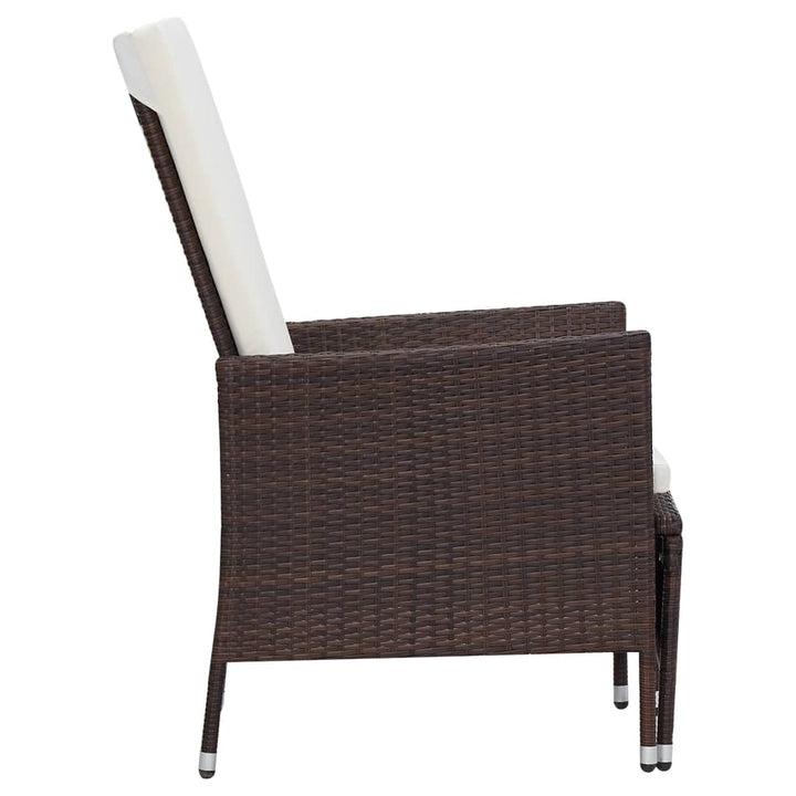 2-delige Loungeset met kussens poly rattan bruin - Griffin Retail