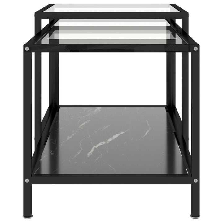 2-delige Salontafelset gehard glas zwart - Griffin Retail