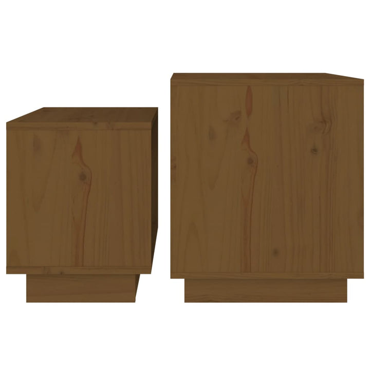 2-delige Salontafelset massief grenenhout honingbruin - Griffin Retail
