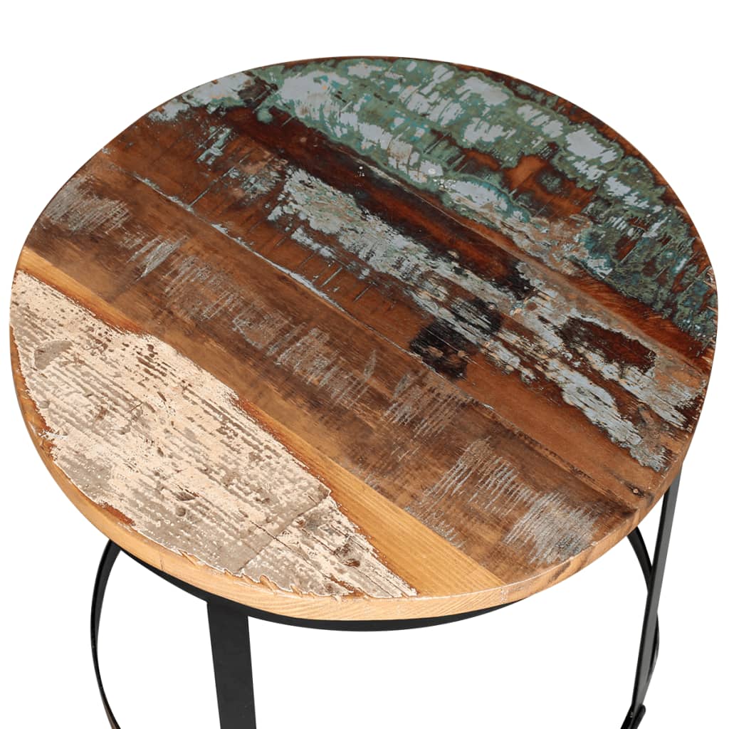 2-delige Salontafelset rond 40/50 cm massief gerecycled hout - Griffin Retail