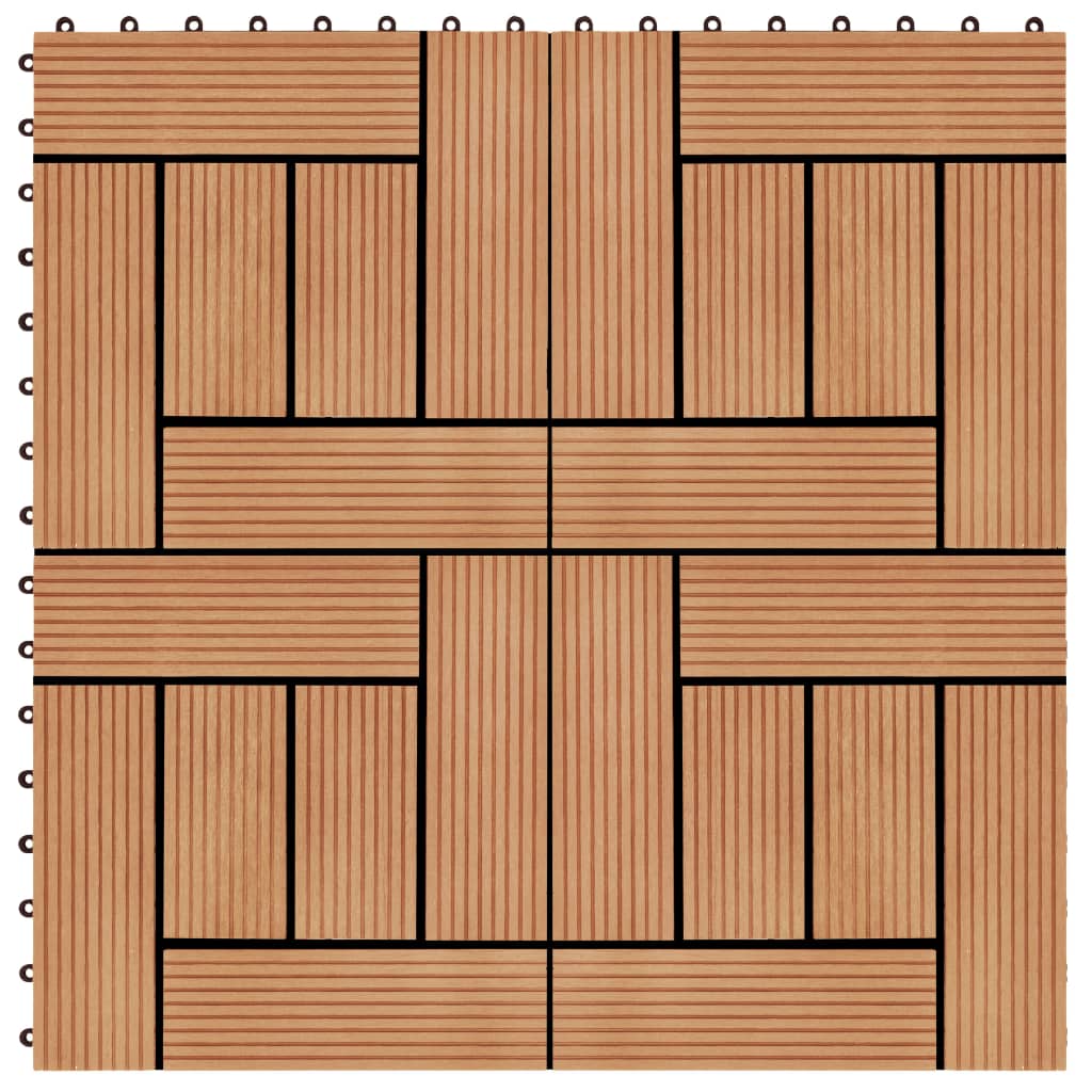 22 st Terrastegels 30x30 cm 2 m² HKC teakkleur - Griffin Retail