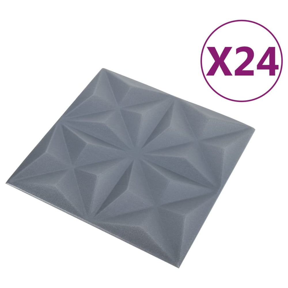 24 st Wandpanelen 3D 6 m² 50x50 cm origamigrijs - Griffin Retail