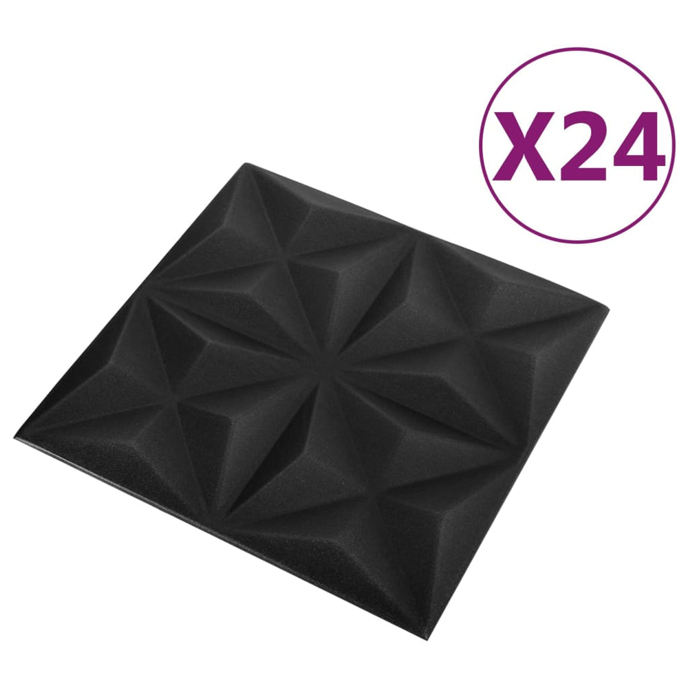 24 st Wandpanelen 3D 6 m² 50x50 cm origamizwart - Griffin Retail