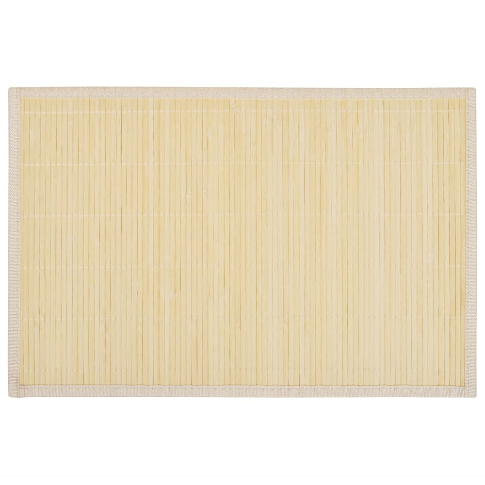 242107 6 Bamboo Placemats 30 x 45 cm Natural - Griffin Retail