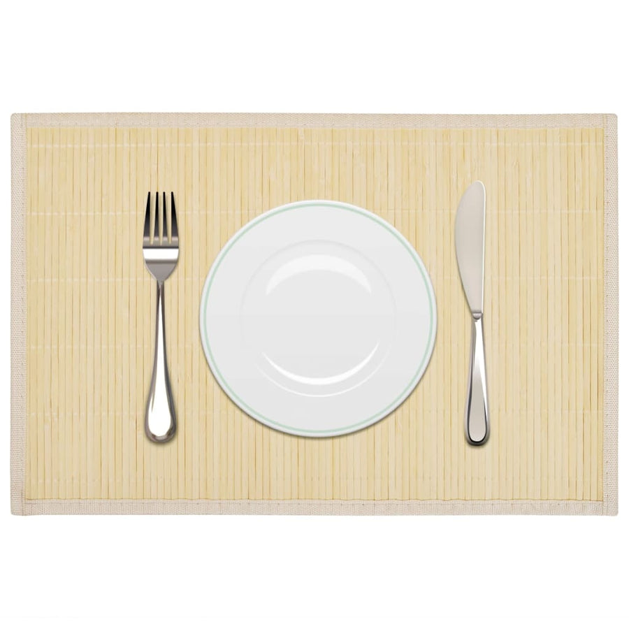 242107 6 Bamboo Placemats 30 x 45 cm Natural - Griffin Retail