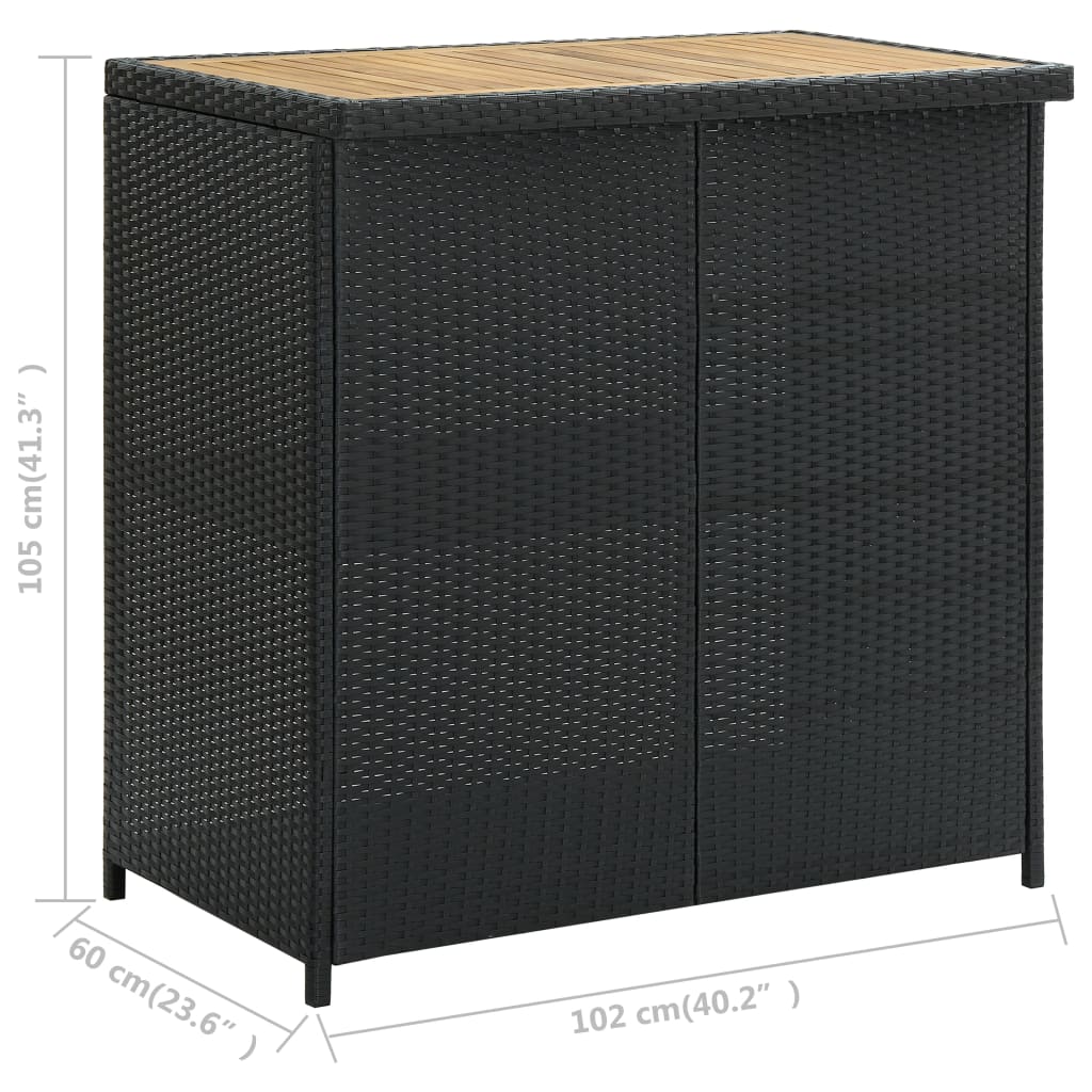 3-delige Barset poly rattan zwart - Griffin Retail