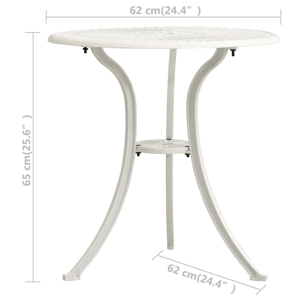 3-delige Bistroset gietaluminium wit - Griffin Retail