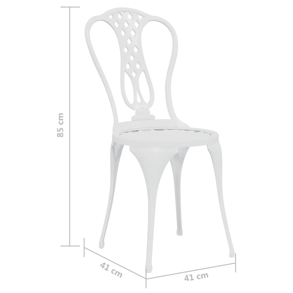 3-delige Bistroset gietaluminium wit - Griffin Retail