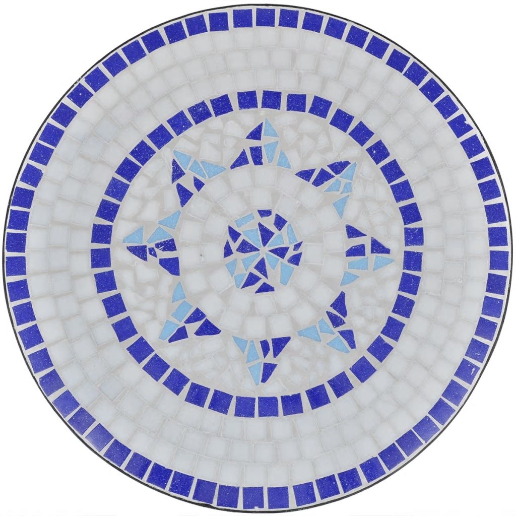 3-delige Bistroset keramische tegel blauw en wit - Griffin Retail