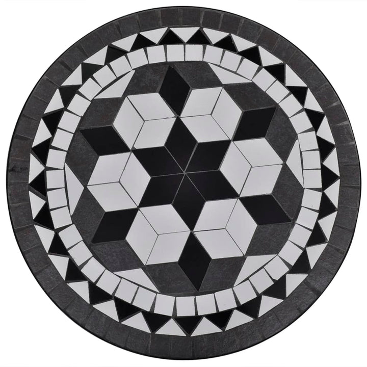 3-delige Bistroset keramische tegel zwart en wit - Griffin Retail