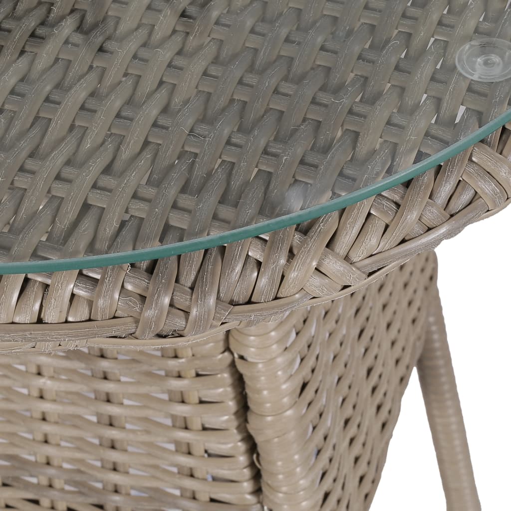 3-delige Bistroset met kussens poly rattan bruin - Griffin Retail