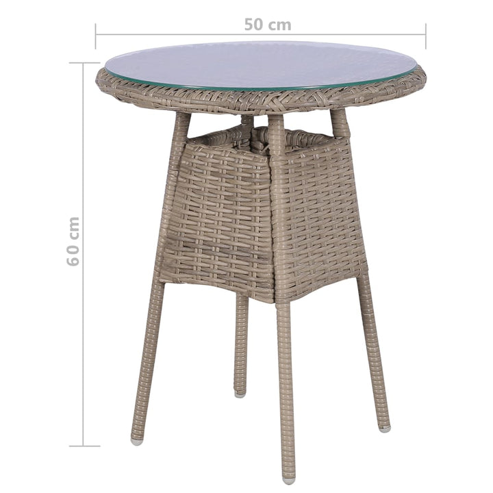 3-delige Bistroset met kussens poly rattan bruin - Griffin Retail