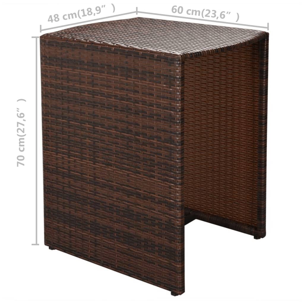 3-delige Bistroset met kussens poly rattan bruin - Griffin Retail