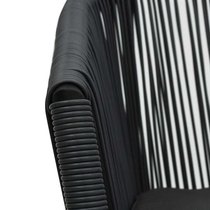3-delige Bistroset met kussens PVC-rattan zwart - Griffin Retail