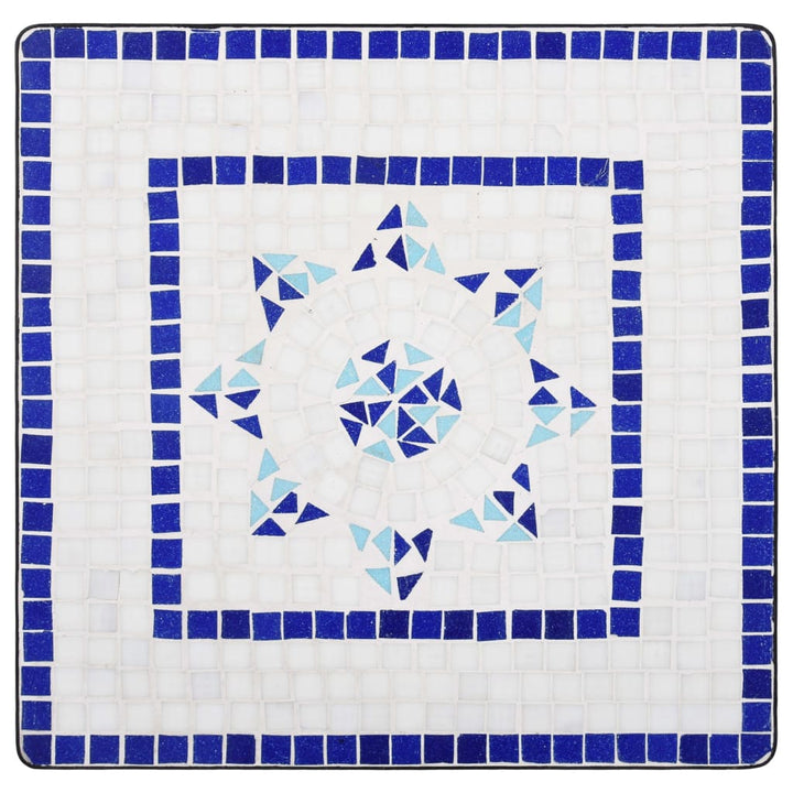 3-delige Bistroset mozaïek keramische tegel blauw en wit - Griffin Retail