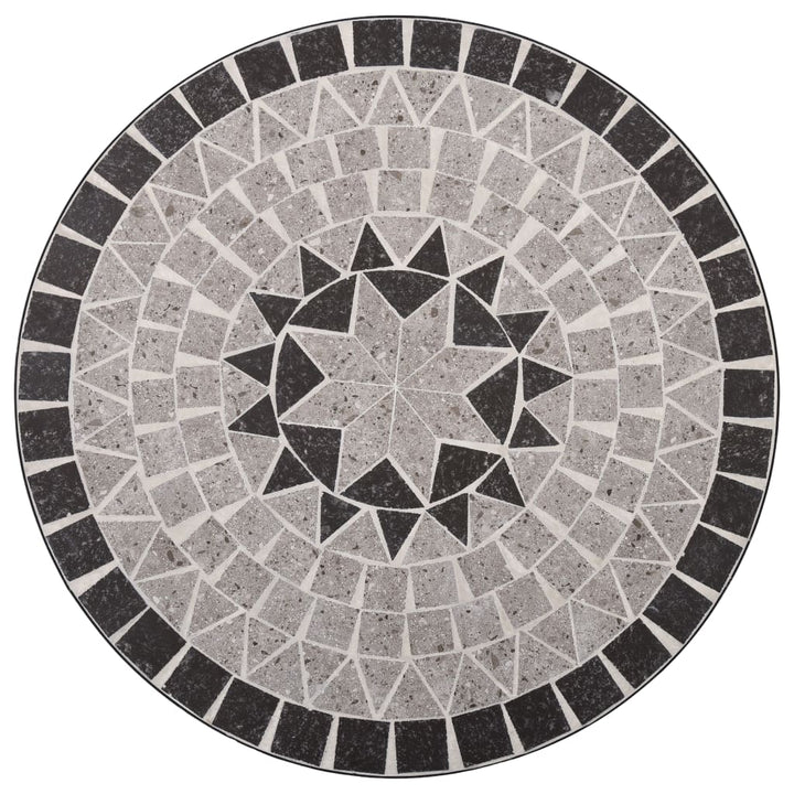 3-delige Bistroset mozaïek keramische tegel grijs - Griffin Retail