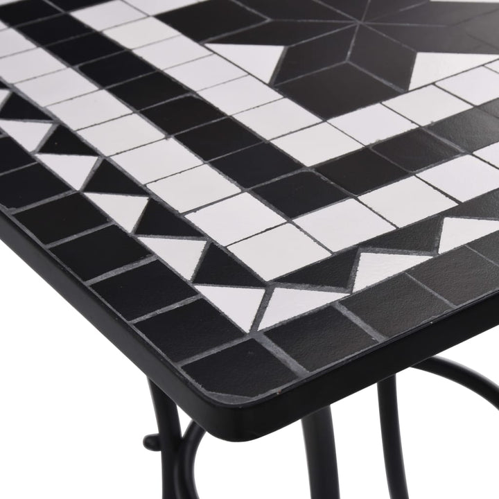 3-delige Bistroset mozaïek keramische tegel zwart en wit - Griffin Retail