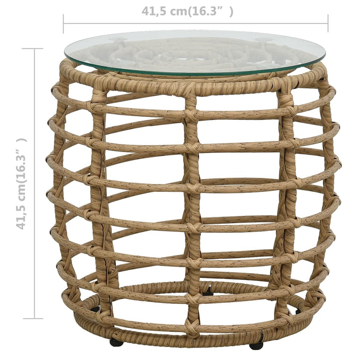 3-delige Bistroset poly rattan eikenkleurig - Griffin Retail