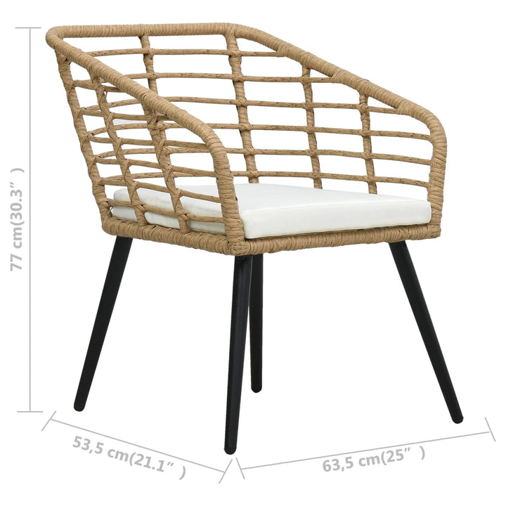 3-delige Bistroset poly rattan eikenkleurig - Griffin Retail