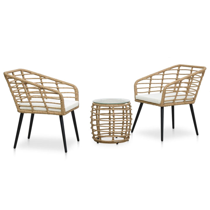 3-delige Bistroset poly rattan eikenkleurig - Griffin Retail