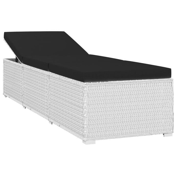 3-delige Ligbeddenset met theetafel poly rattan wit - Griffin Retail