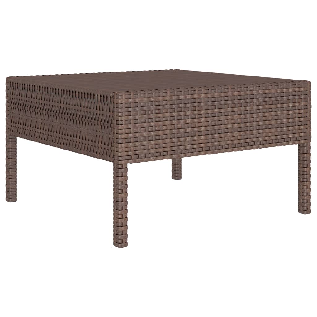 3-delige Loungeset met kussens poly rattan bruin - Griffin Retail