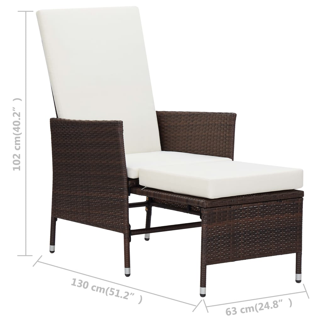 3-delige Loungeset met kussens poly rattan bruin - Griffin Retail